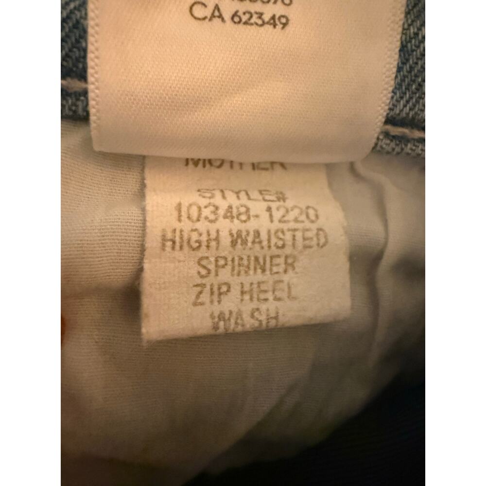 MOTHER High Waisted Spinner Zip Heel Norway Dude Jeans Size 32 - Picture 10 of 10